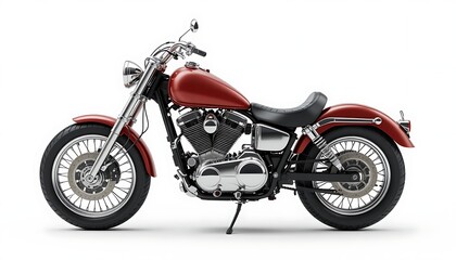 Obraz premium Detailed View of a Classic Red Motorcycle on White Background