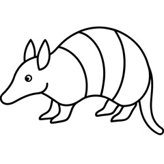 Elegant Armadillo Outline Illustration