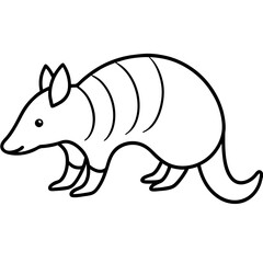Elegant Armadillo Outline Illustration