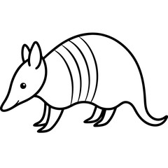 Elegant Armadillo Outline Illustration