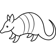 Elegant Armadillo Outline Illustration