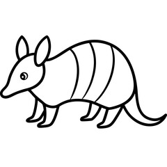 Elegant Armadillo Outline Illustration