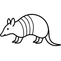 Elegant Armadillo Outline Illustration