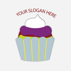 Cherry Cupcake Cream Simple Logo template