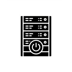 Fototapeta premium Minimalist Black Glyph Icon of Server Energy Control