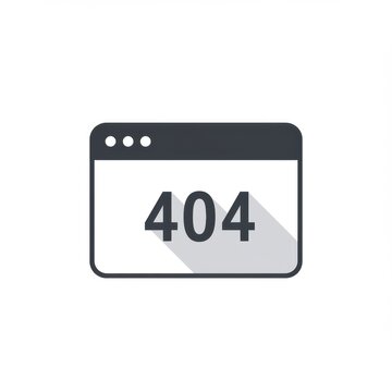 Glyph Style 404 Error Icon: Crossed Browser Window