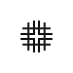 letter plus +  in linen webbing