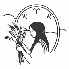 silhouette of a girl with a bouquet