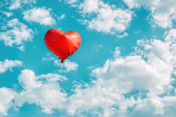 Fototapeta premium heart shaped balloon in sky