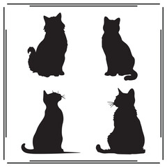 Cat silhouette, Cat illustration , Cat clipart, Cat vector , Cat icon , black Cat , Cat illustration on white background, Cat vector illustration ,
