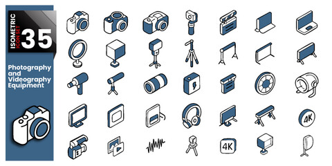 Isometric icon Pack Theme Photography & videography equipment