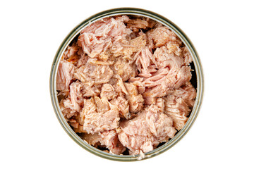 Tuna canned fish seafood appetizer dish organic product fresh tasty gourmet food background on the table rustic food top view copy space keto and paleo pescetarian diet