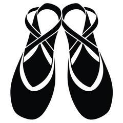 Isolated Black Vector Dancer using Element ballet slippers  With White Background © Shahin reza