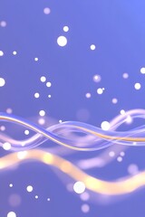 Abstract purple background with glowing wavy lines and bokeh lights