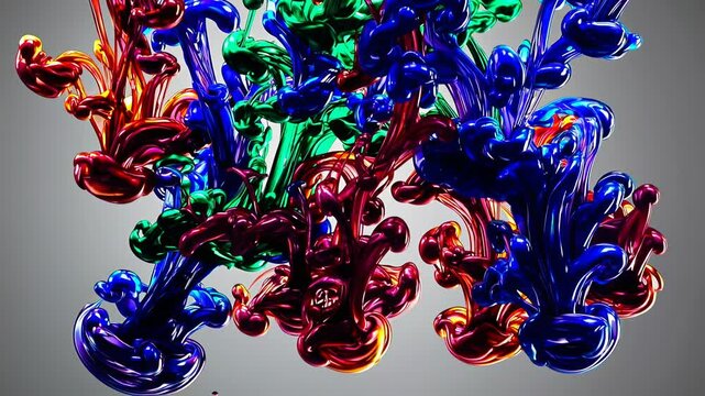 Vibrant colors dancing and swirling in mesmerizing liquid harmony