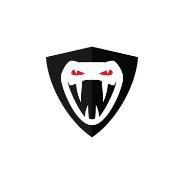 python boa snake and shield logo design