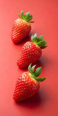 Strawberries in delectated mood and unnatural colors on different background