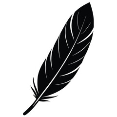 Obraz premium Isolated Black Vector Dancer using Element feather accessory With White Background