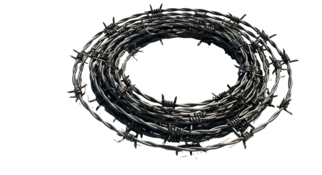 Barbed wire coil circle