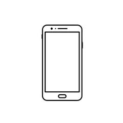Smartphone icon in minimalist line art style representing communication and technology