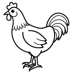 Elegant Chicken Outline Illustration