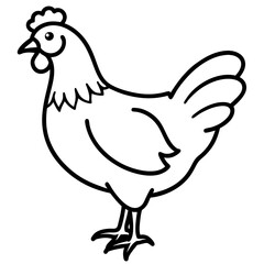 Elegant Chicken Outline Illustration