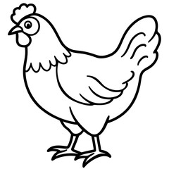 Elegant Chicken Outline Illustration
