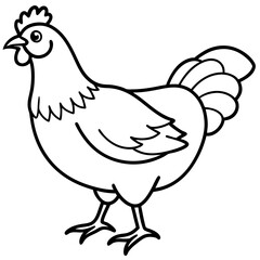 Elegant Chicken Outline Illustration