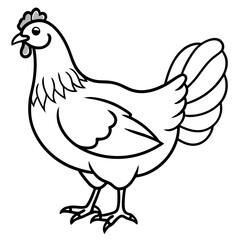 Elegant Chicken Outline Illustration