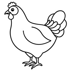 Elegant Chicken Outline Illustration