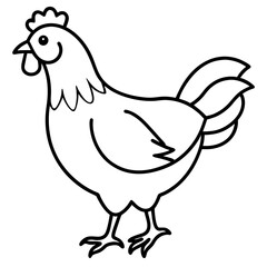 Elegant Chicken Outline Illustration