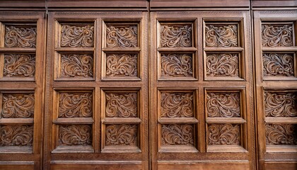 intricate carved wooden panels and door designs