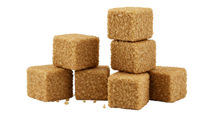 Brown sugar cubes stacked display