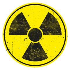 Fototapeta premium yellow and black radiation warning sign on transparent background 