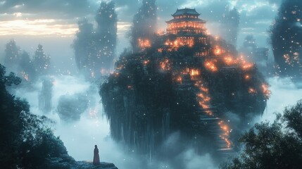 Floating Asian Cityscape
