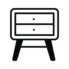 A handy icon of wooden sidetable designed in outline style