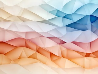 Obraz premium Geometric pattern layered transparency depth concept Abstract waves in pastel colors create a tranquil, artistic composition.