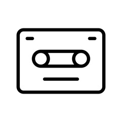 Obraz premium cassette tape vector stroke icon for retro music, audio storage, apps, and websites 