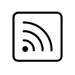 Wi-Fi signal vector icon for network connectivity, internet access, and digital communication, flat stroke icon for apps and websites

