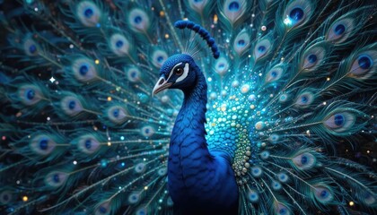 Obraz premium peacock with feathers out