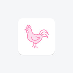 Rooster, vector, pixel perfect, illustrator file