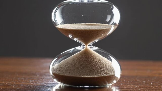 Transition of sand in glass timer illustrating the passage of time
