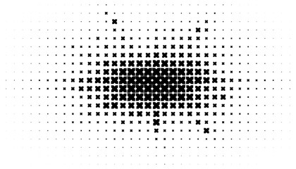 Black and white abstract halftone pattern with geometric shapes for modern background and jersey design. Fully editable vector element. 