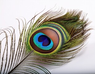 Fototapeta premium peacock feather isolated