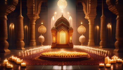 serene prayer hall candles and light for chaitanya mahaprabhu jayanti