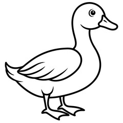 Elegant Duck Outline Illustration