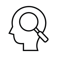 Outline Head with Magnifying Glass Icon