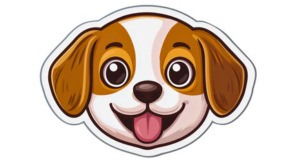 A small dog emoji created in a transparent style, with big ears and a cute appearance.
