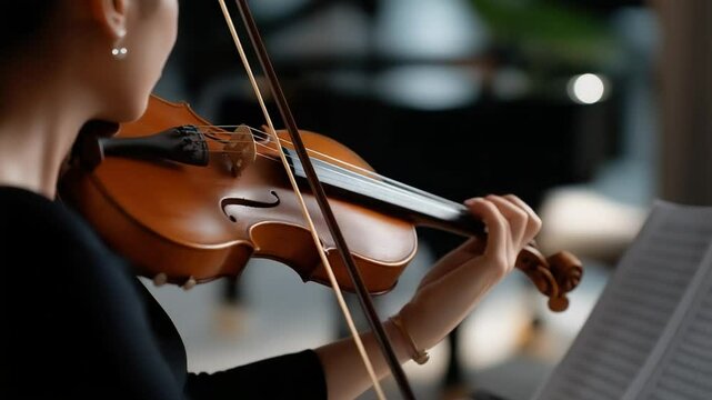 Close-up footage of a violinist honing their skills for musical excellence.