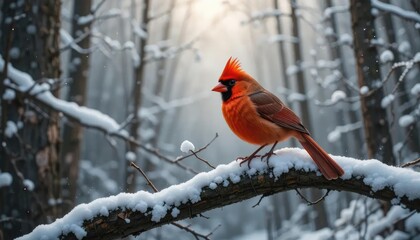 cardinal in snow